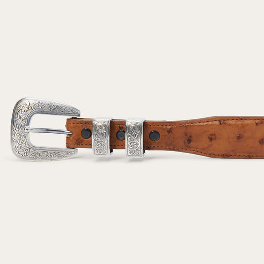 Ostrich Tapered Tab Belt