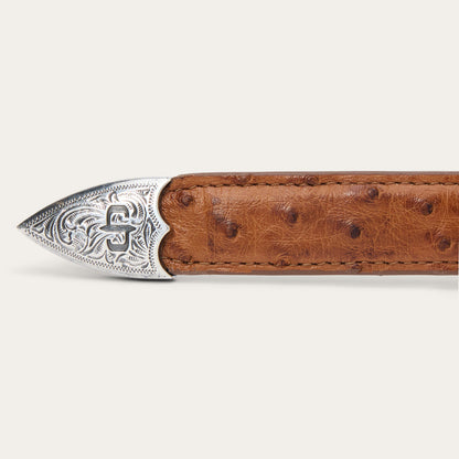 Ostrich Tapered Tab Belt
