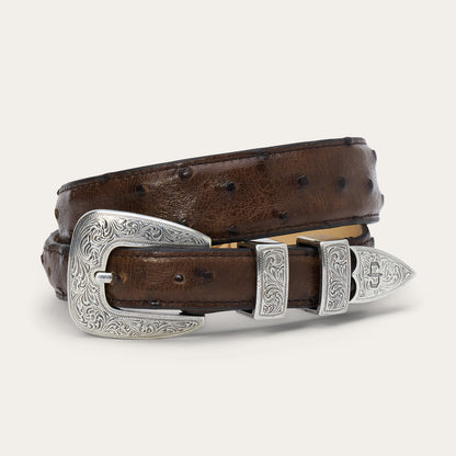 Ostrich Tapered Tab Belt
