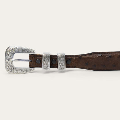 Ostrich Tapered Tab Belt