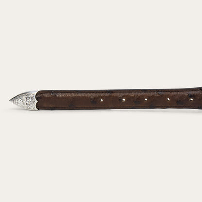 Ostrich Tapered Tab Belt