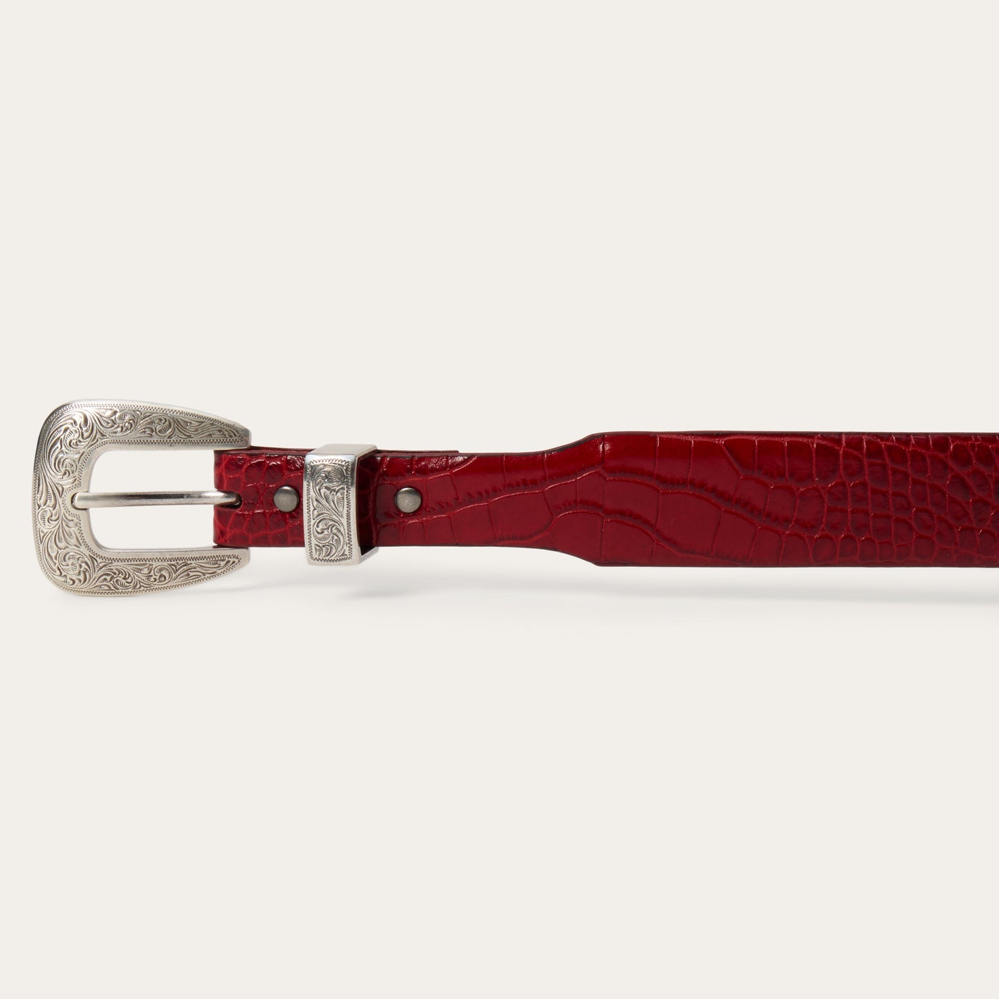 Croco Print Tapered Belt