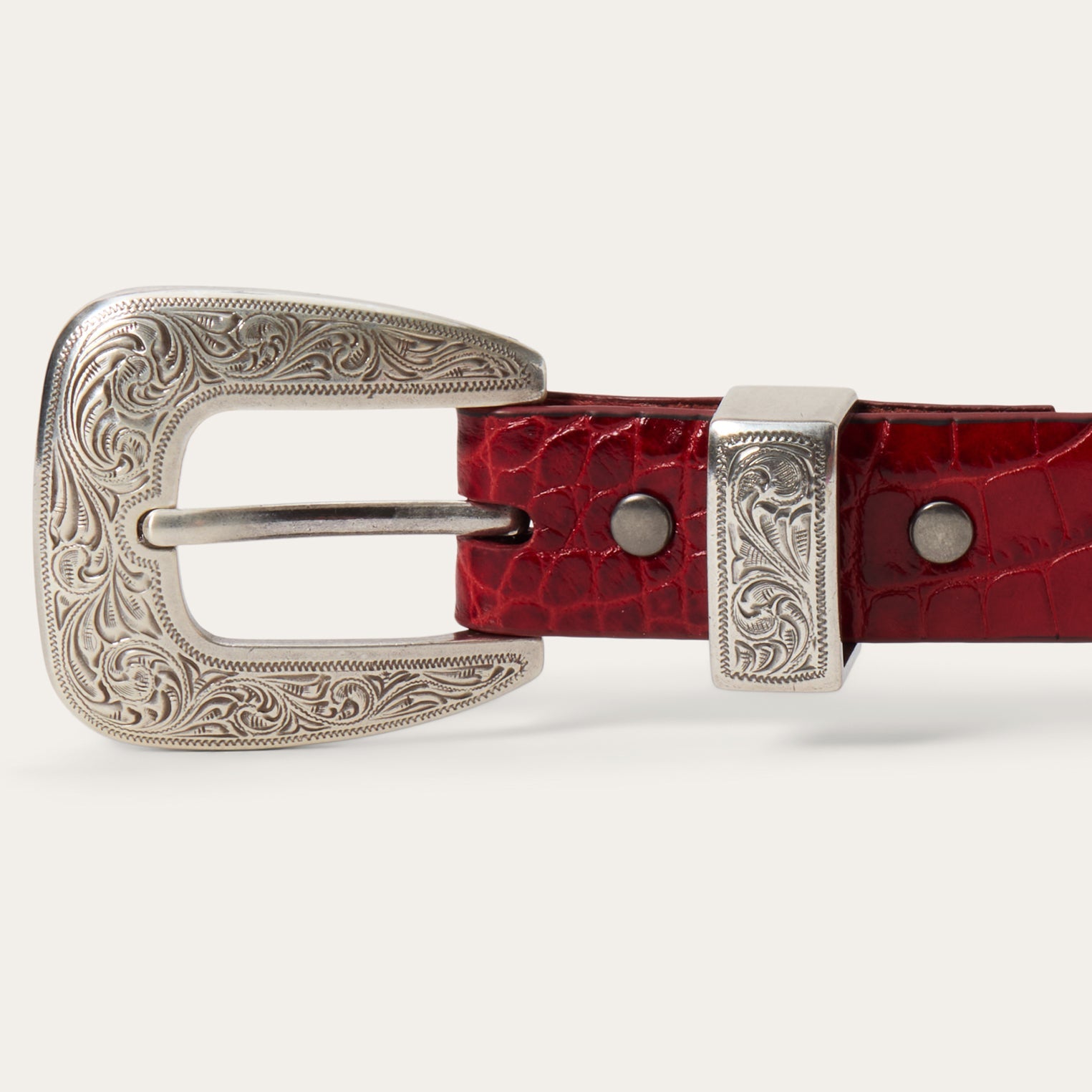 Croco Print Tapered Belt
