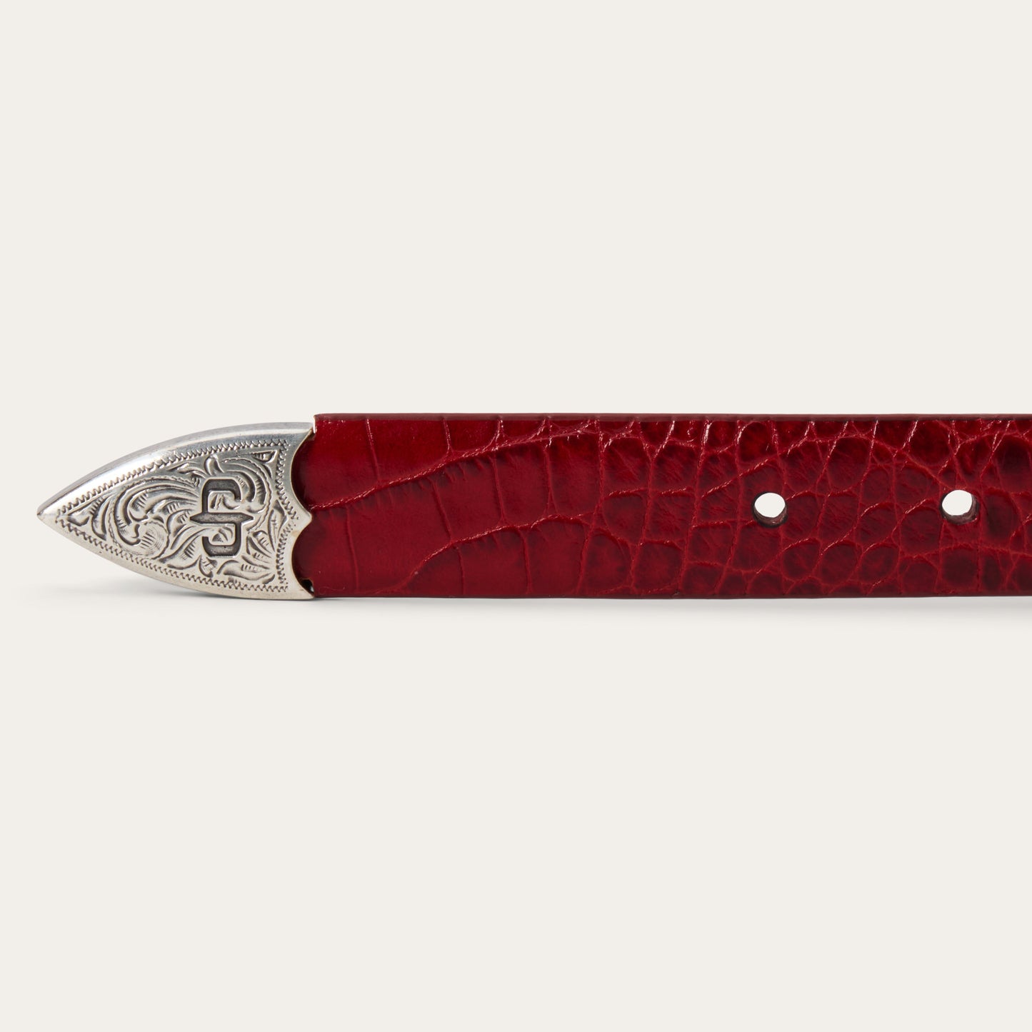 Croco Print Tapered Belt