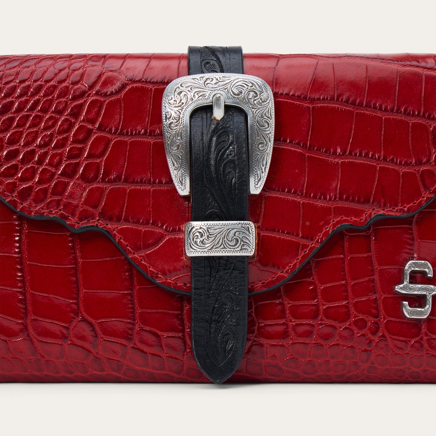 Croco Embossed Clutch Wallet