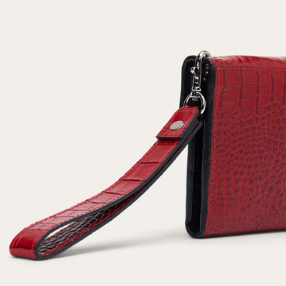 Croco Embossed Clutch Wallet