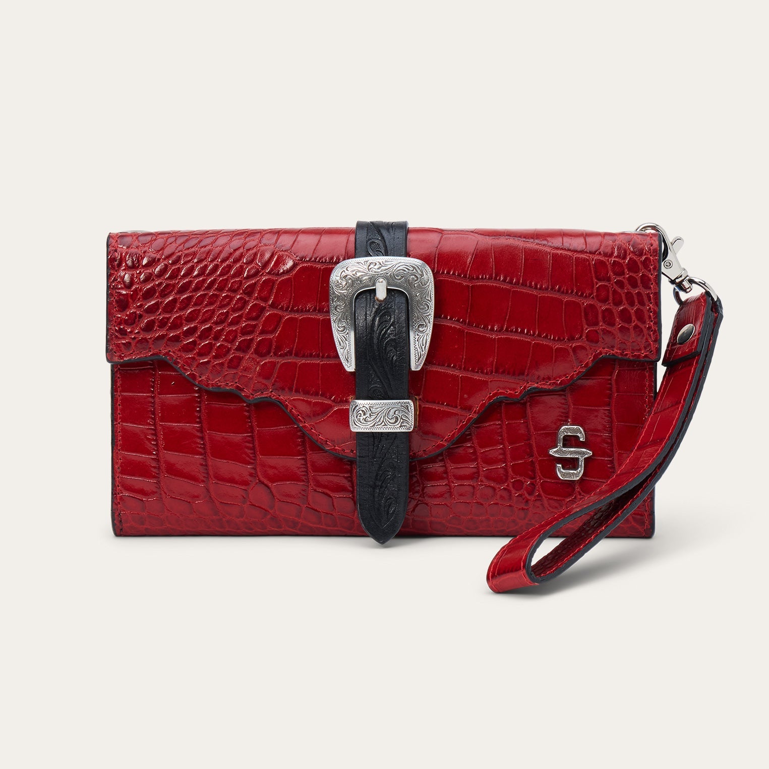 Croco Embossed Clutch Wallet