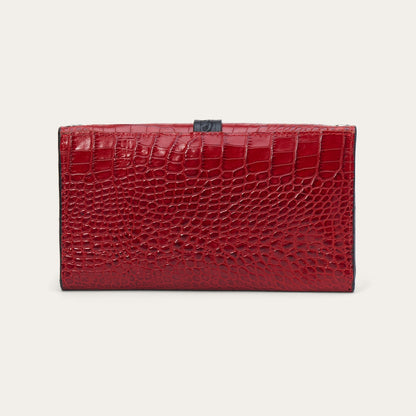 Croco Embossed Clutch Wallet