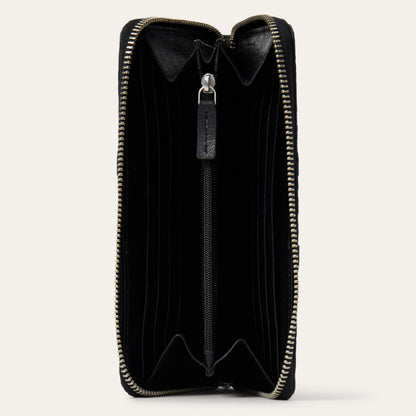 Hair-On-Hide Tooled Zip Wallet