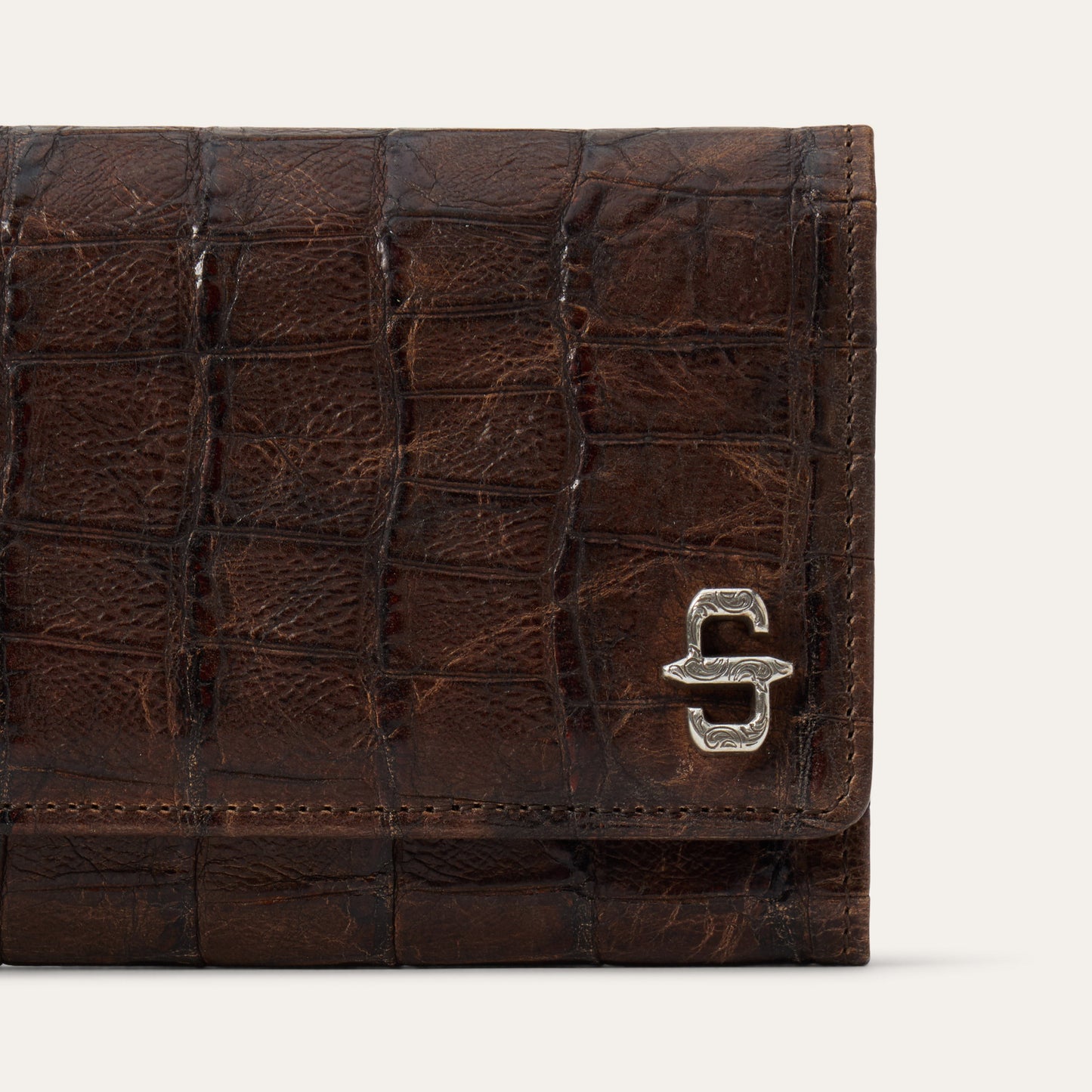 Croco Embossed Front Flap Wallet