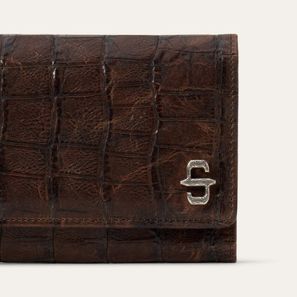 Croco Embossed Front Flap Wallet