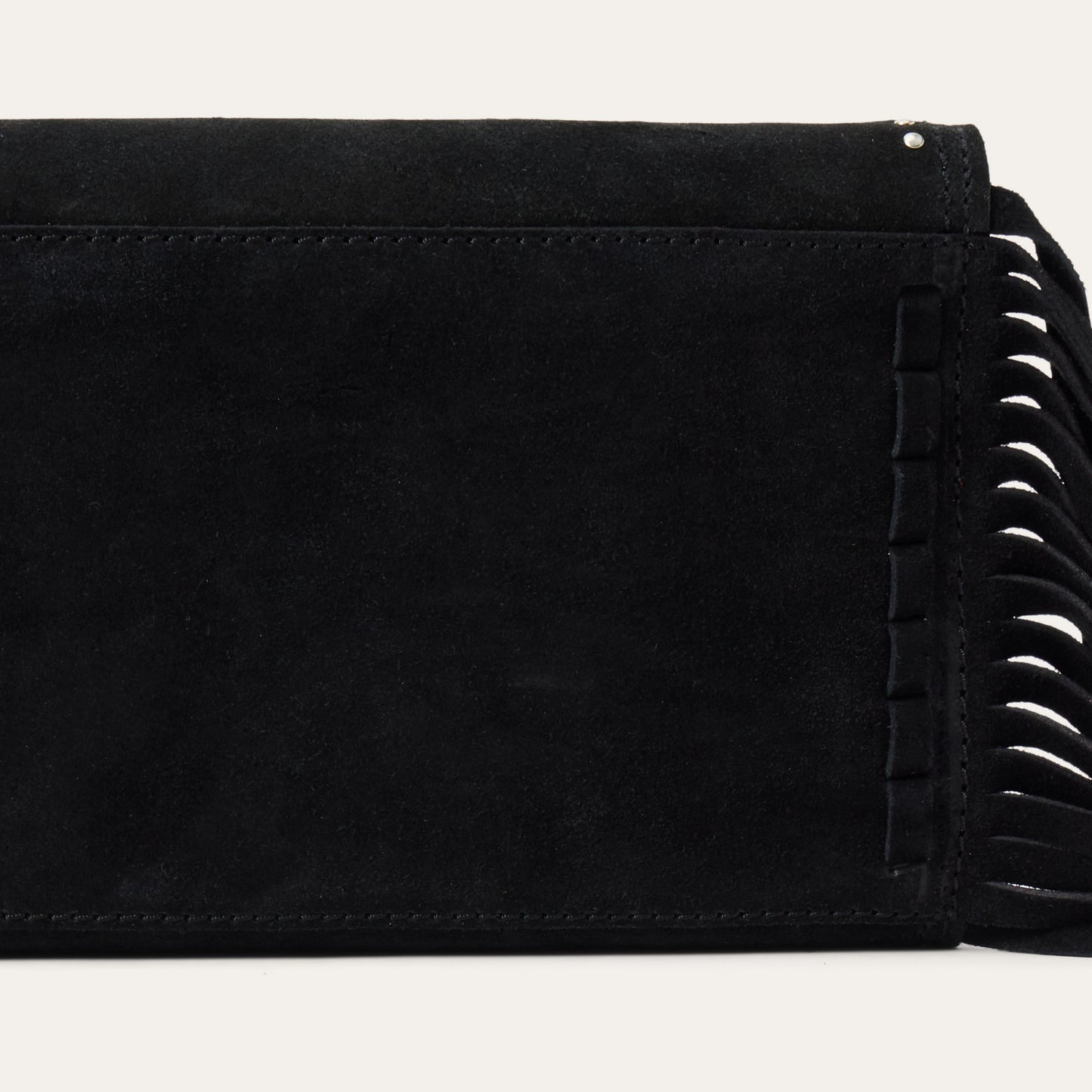 Spiral Suede Fringed Clutch