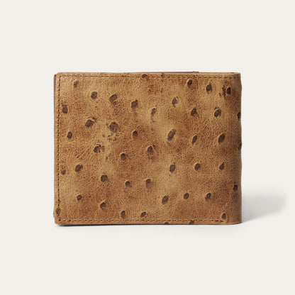 Tooled Embossed Ostrich Bi-Fold Wallet