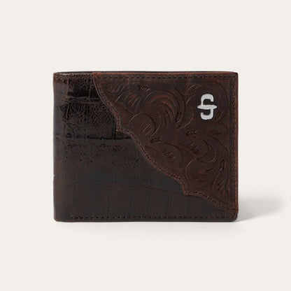 Tooled Embossed Croco Bi-Fold Wallet