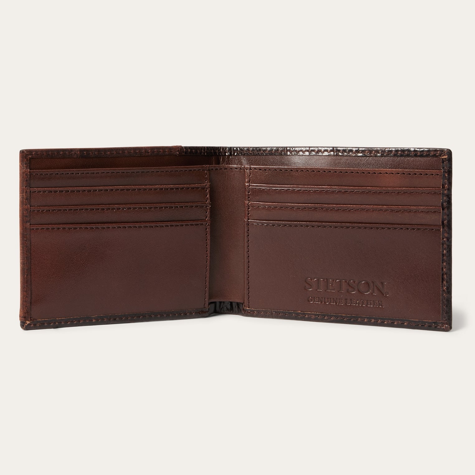 Tooled Embossed Croco Bi-Fold Wallet