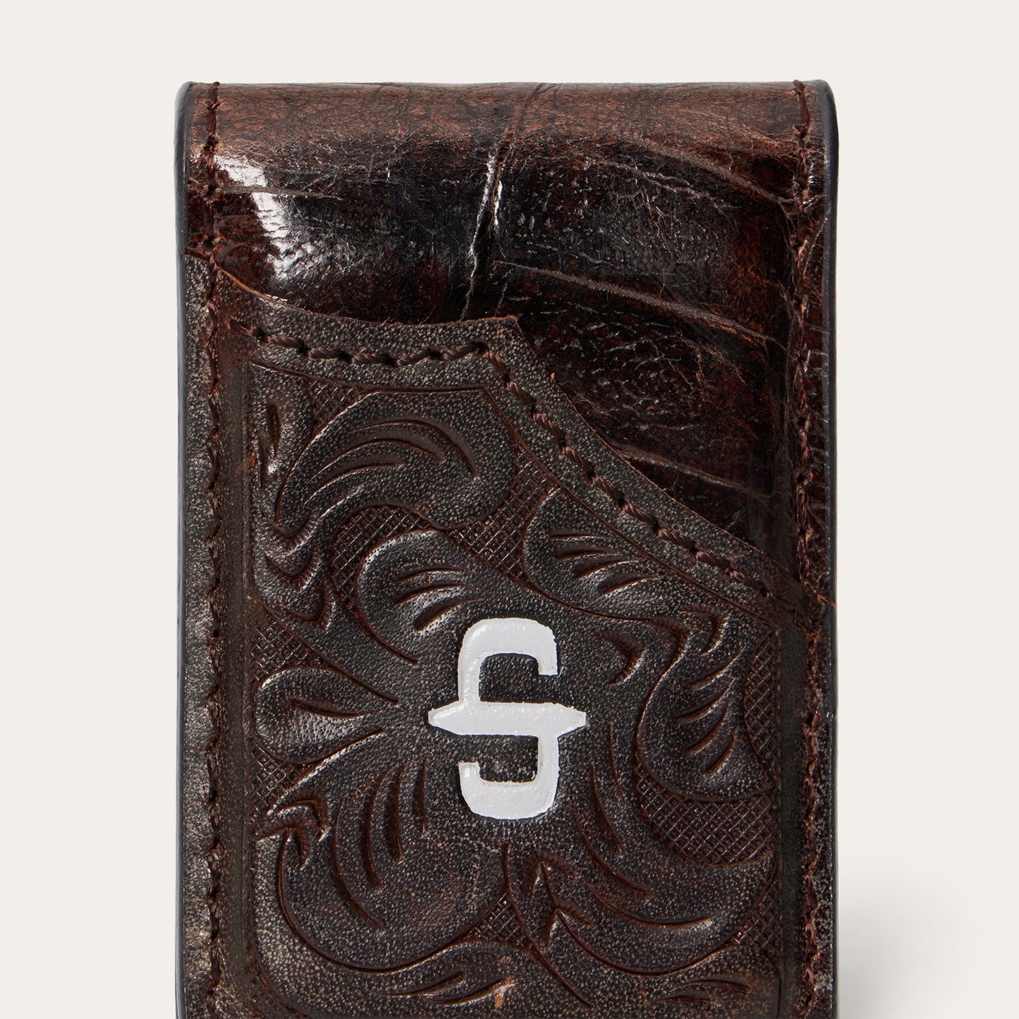 Tooled Embossed Croco Money Clip