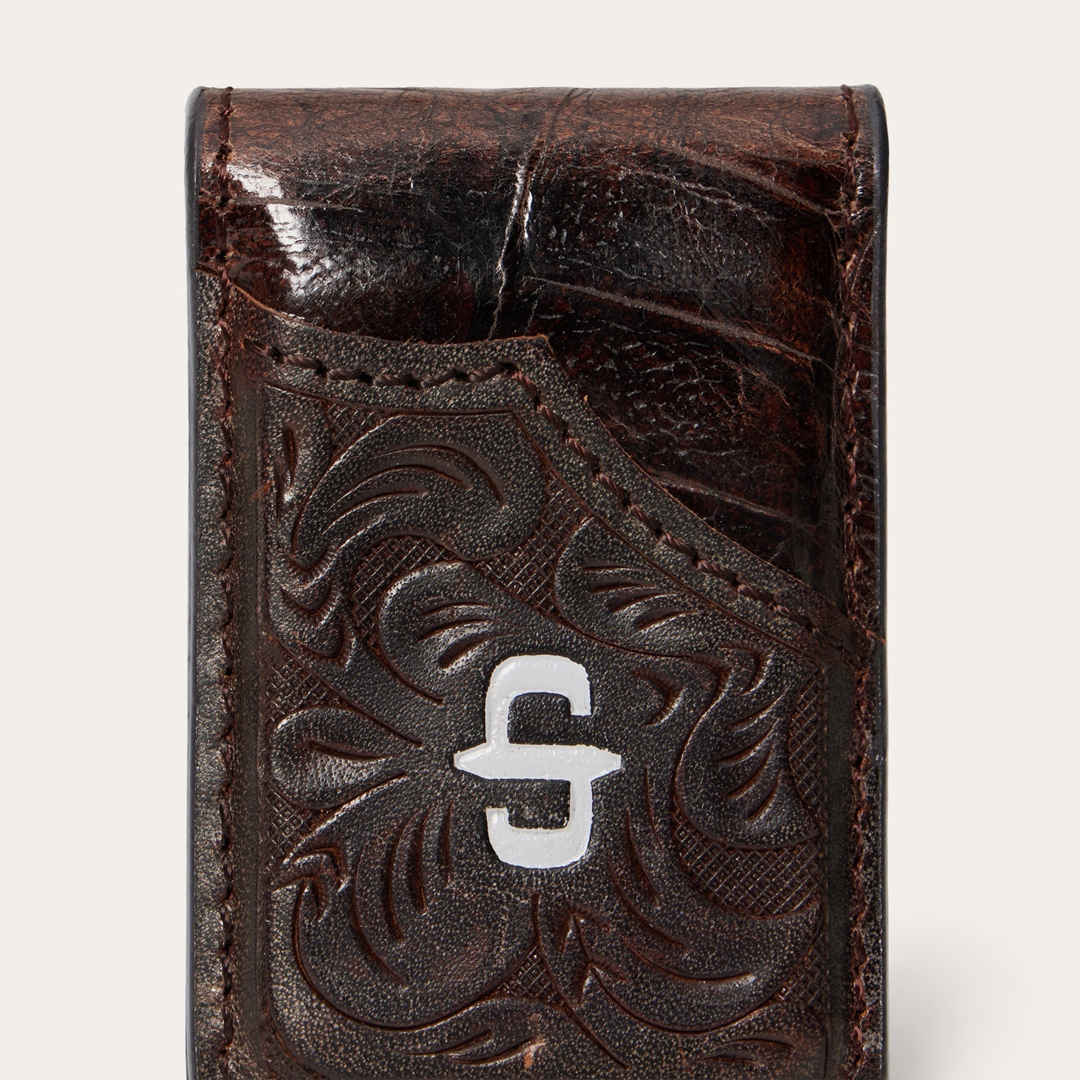 Tooled Embossed Croco Money Clip