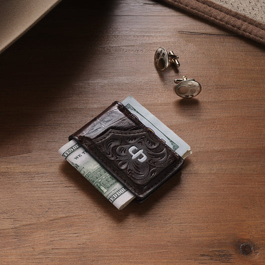 Tooled Embossed Croco Money Clip