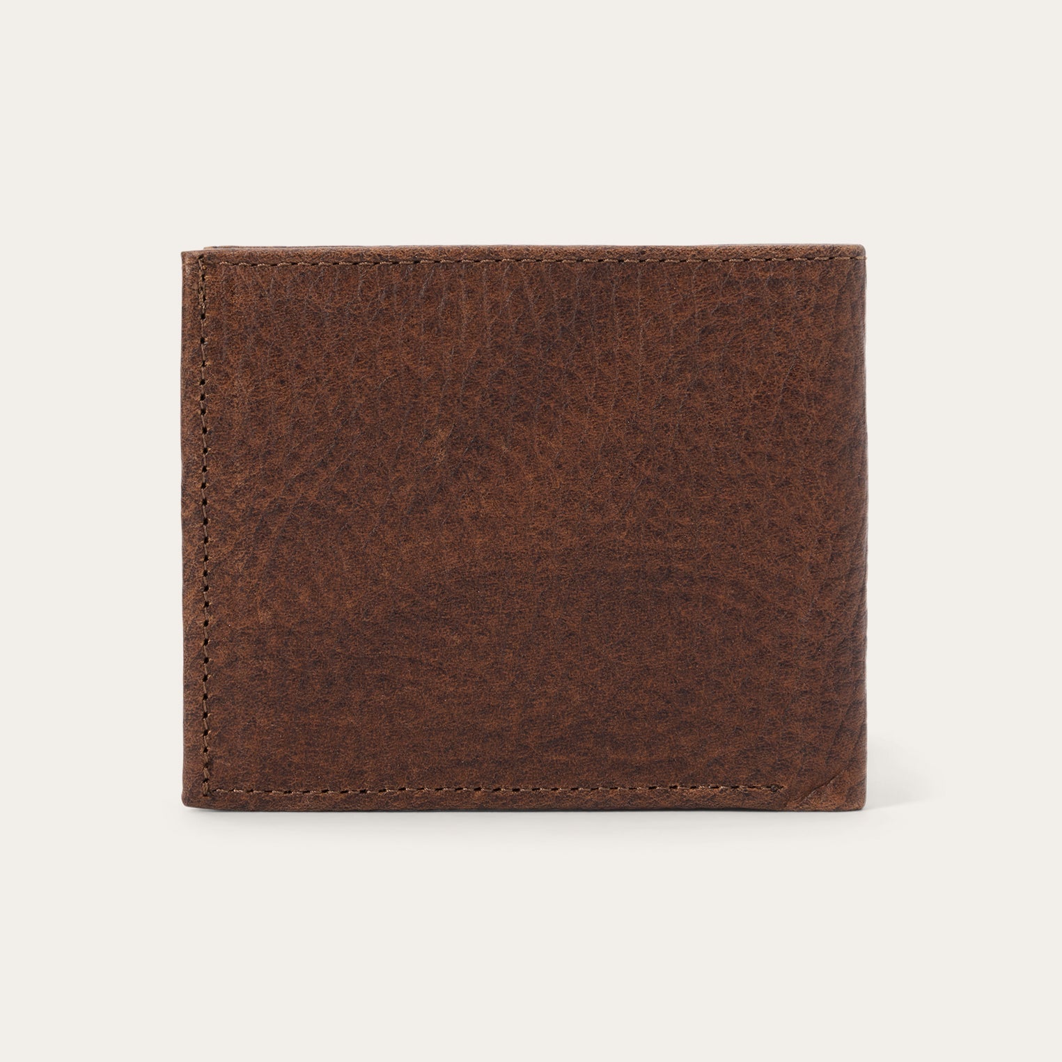 Bison Leather Stetson Rivet Bi-Fold Wallet