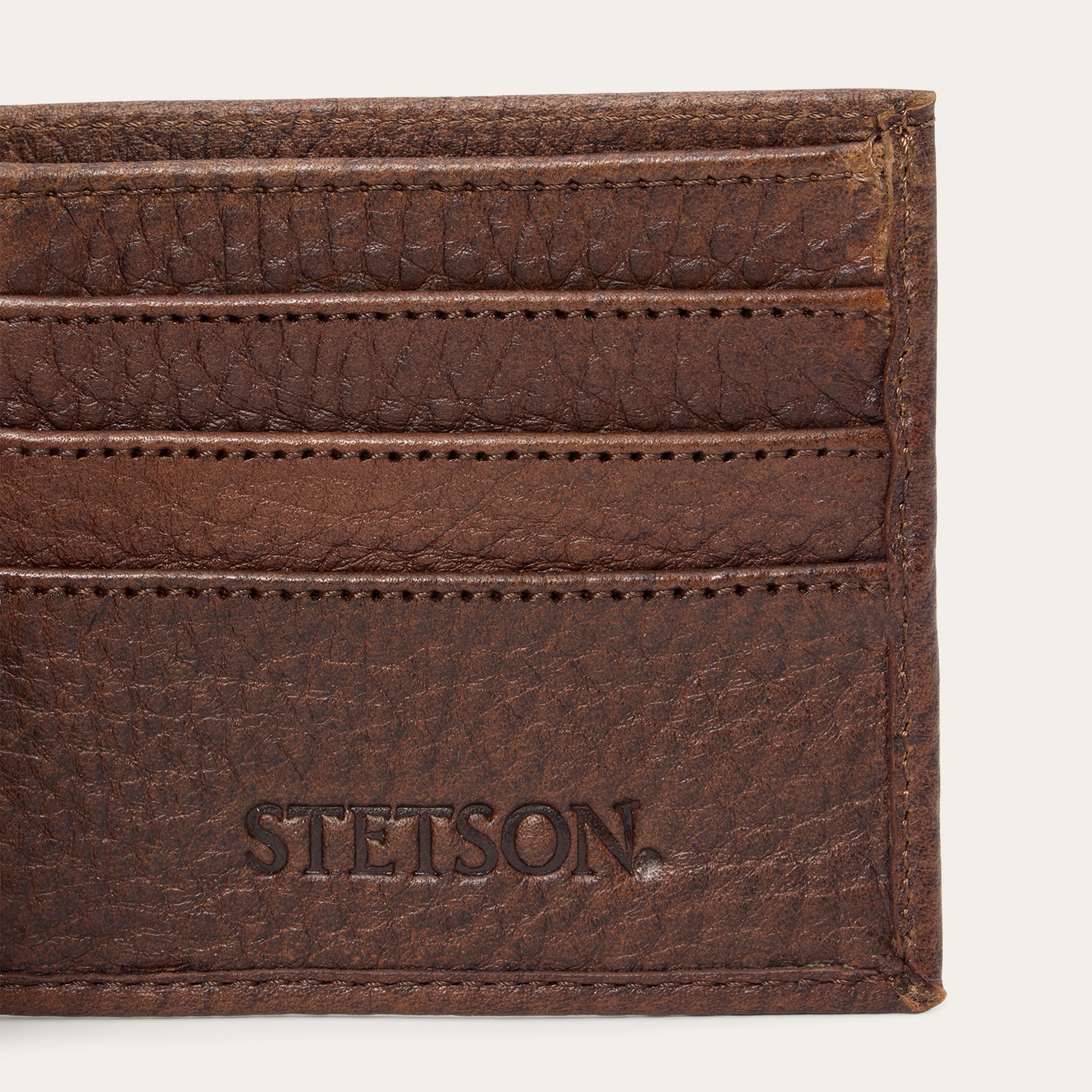 Bison Leather Stetson Rivet Bi-Fold Wallet