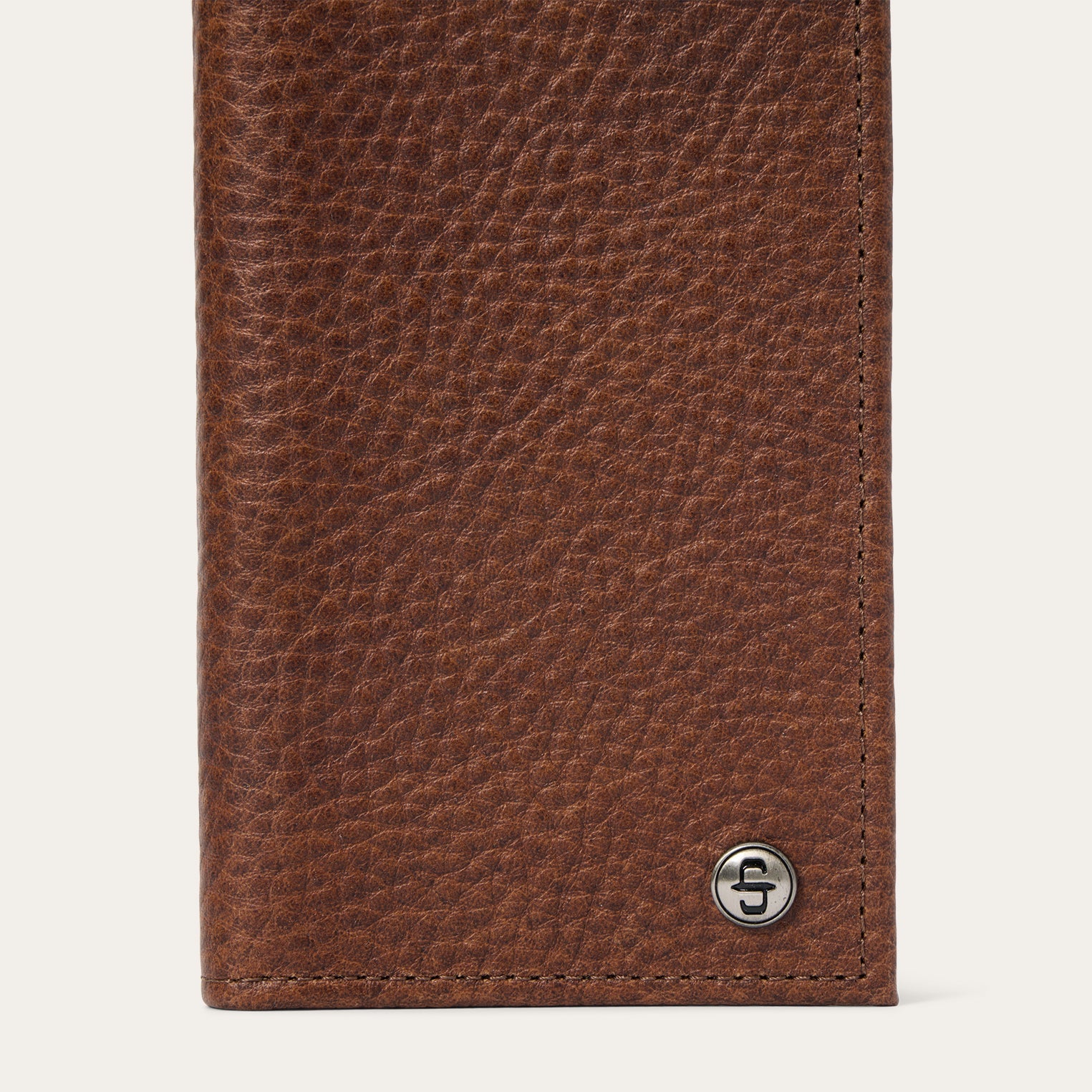 Bison Leather Stetson Rivet Checkbook Wallet