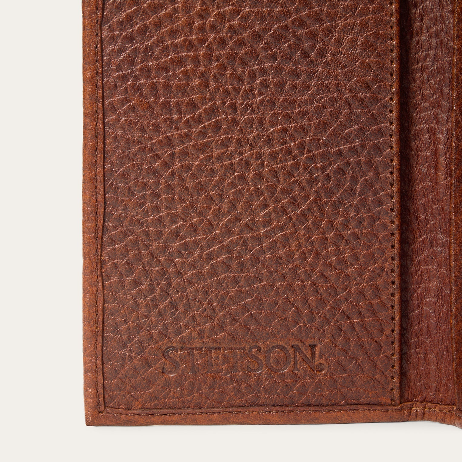Bison Leather Stetson Rivet Checkbook Wallet