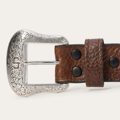 Bison Leather Concho Belt
