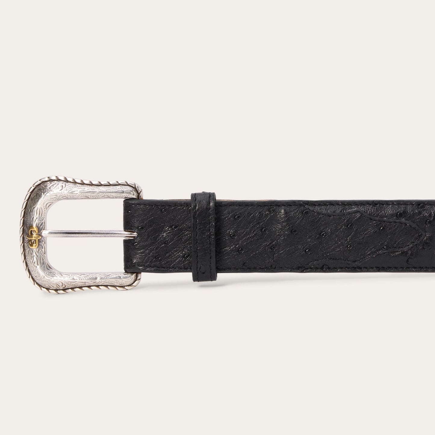 Ostrich Western Tab Belt