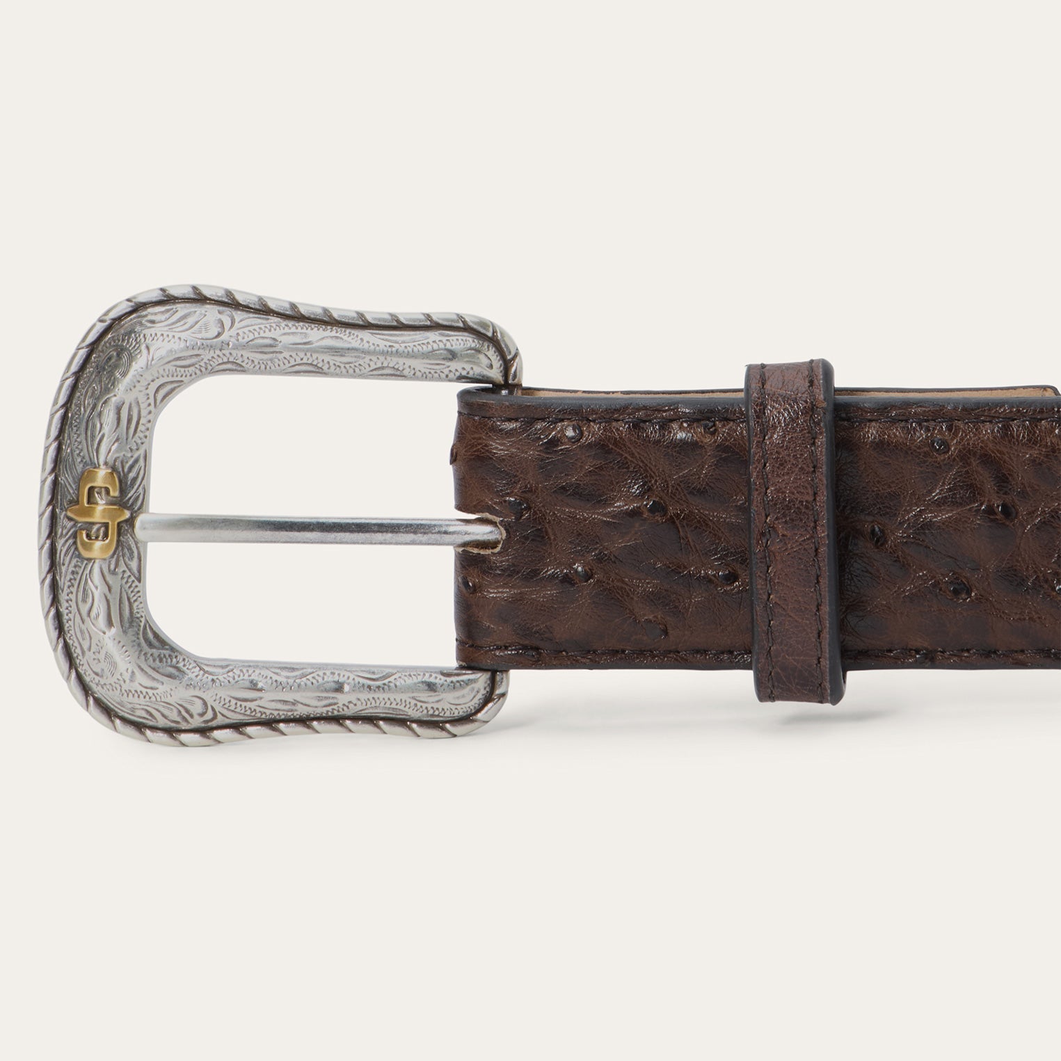Ostrich Western Tab Belt