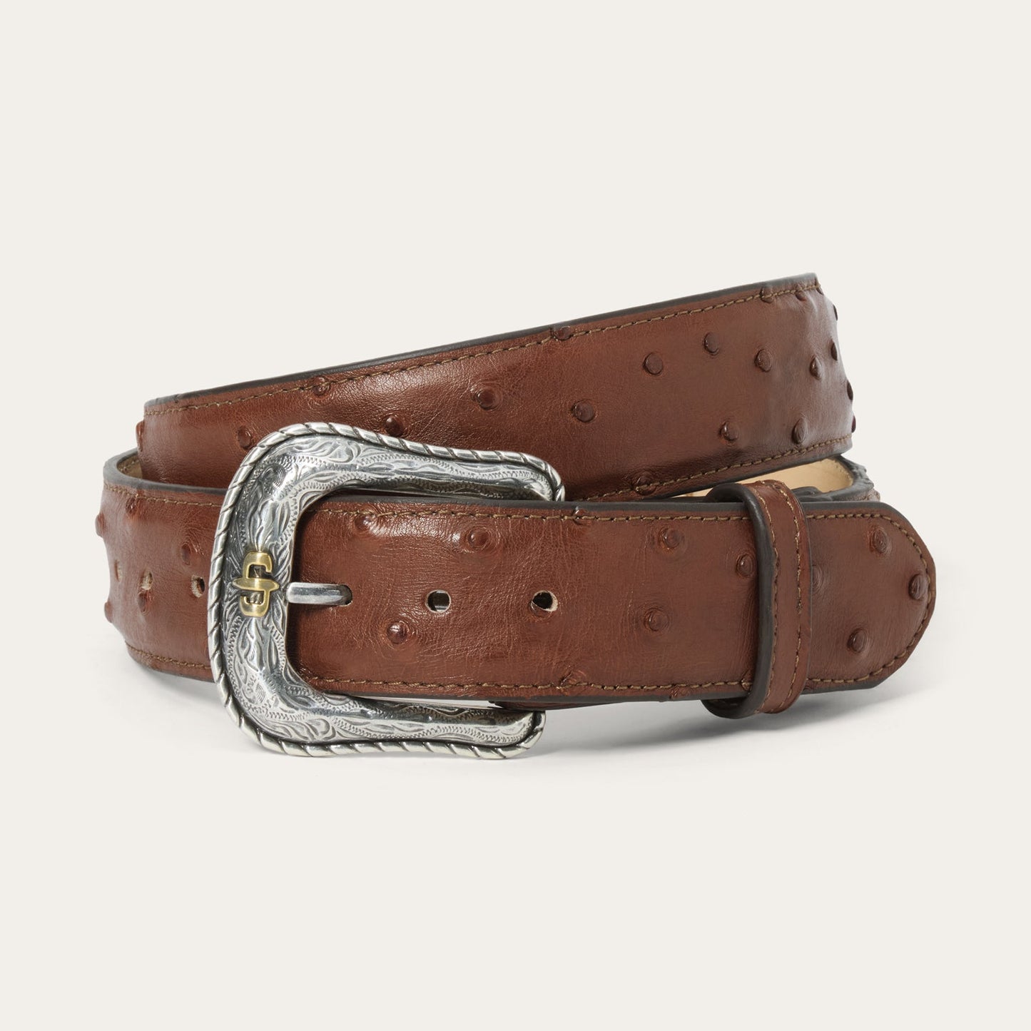 Ostrich Western Tab Belt