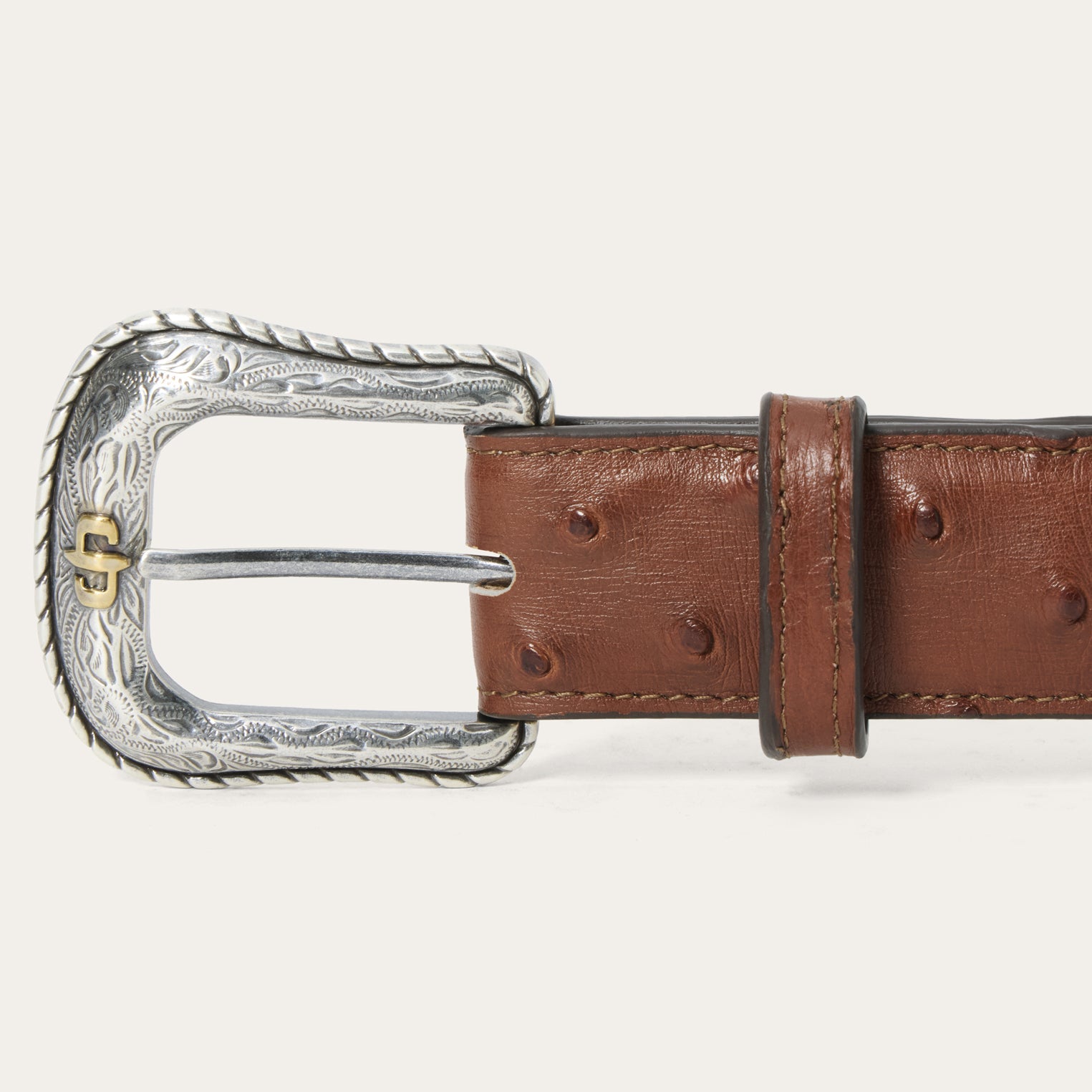 Ostrich Western Tab Belt