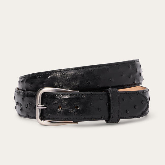 Ostrich Western Tab Belt - 1 1/4" Width