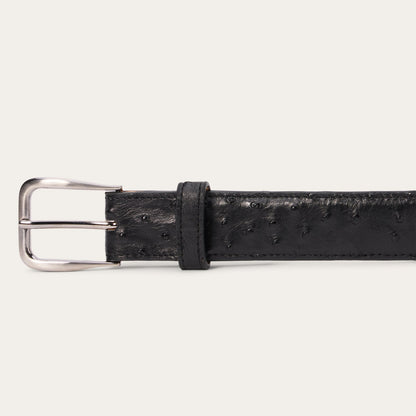 Ostrich Western Tab Belt - 1 1/4" Width