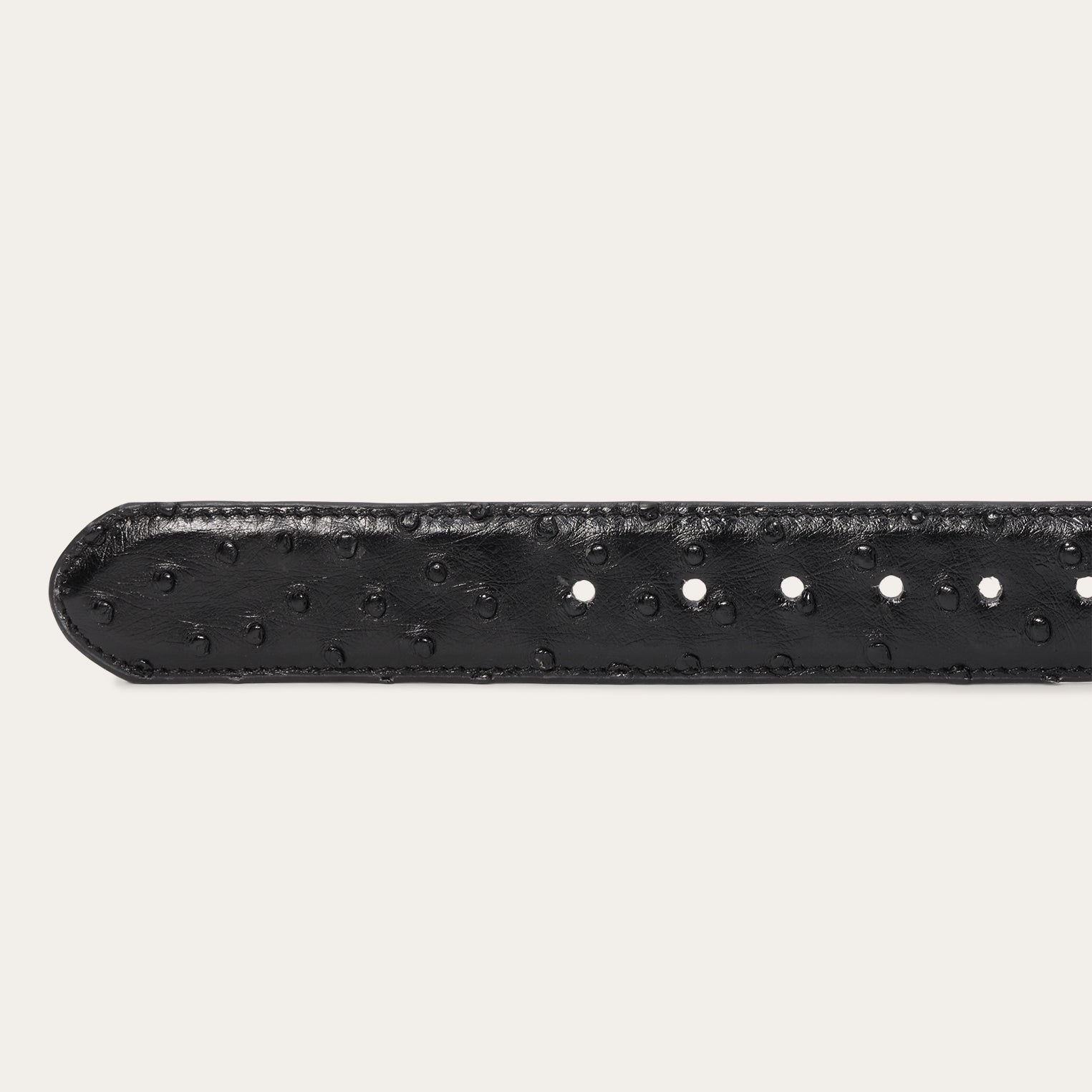 Ostrich Western Tab Belt - 1 1/4" Width