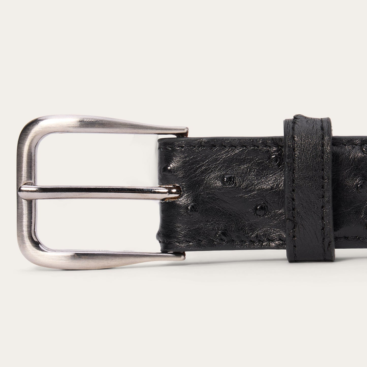 Ostrich Western Tab Belt - 1 1/4" Width