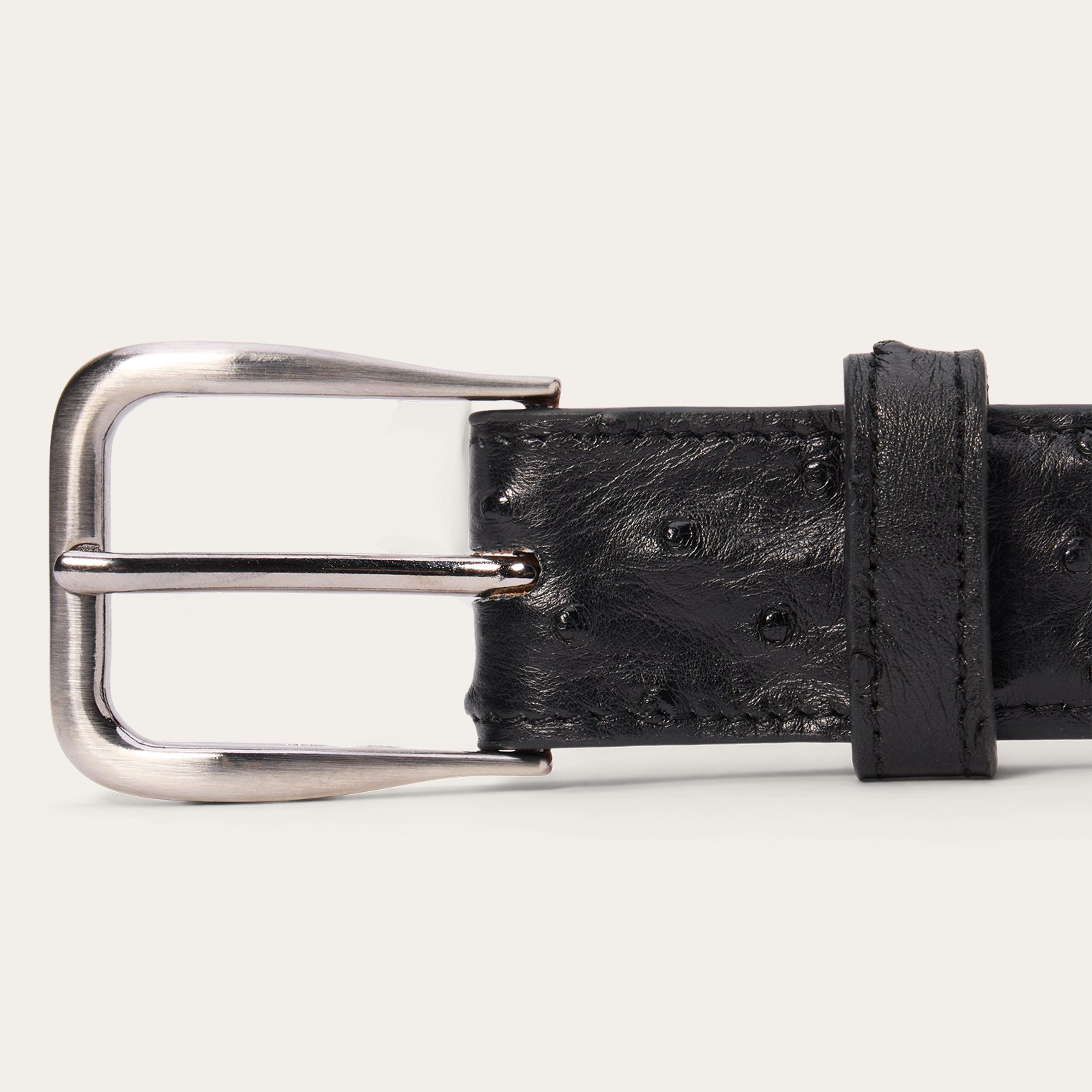 Ostrich Western Tab Belt - 1 1/4" Width