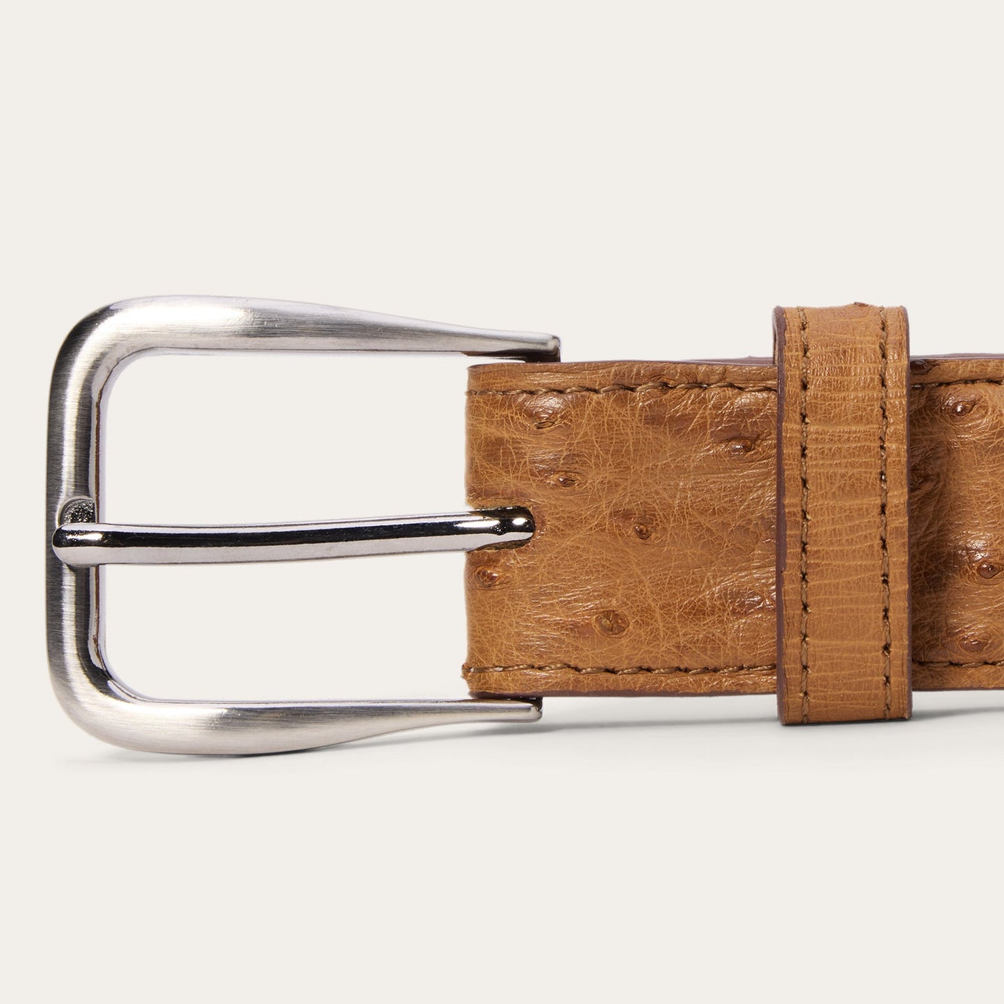Ostrich Western Tab Belt - 1 1/4" Width