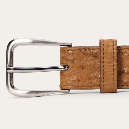 Ostrich Western Tab Belt - 1 1/4" Width