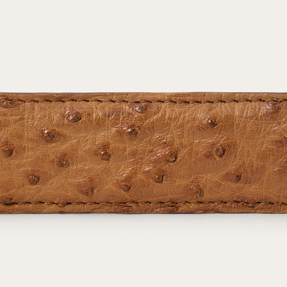 Ostrich Western Tab Belt - 1 1/4" Width