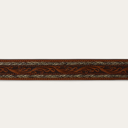 Tooled Horse Hair Braided Edge Belt