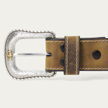 Contrast Stitch Western Tab Belt
