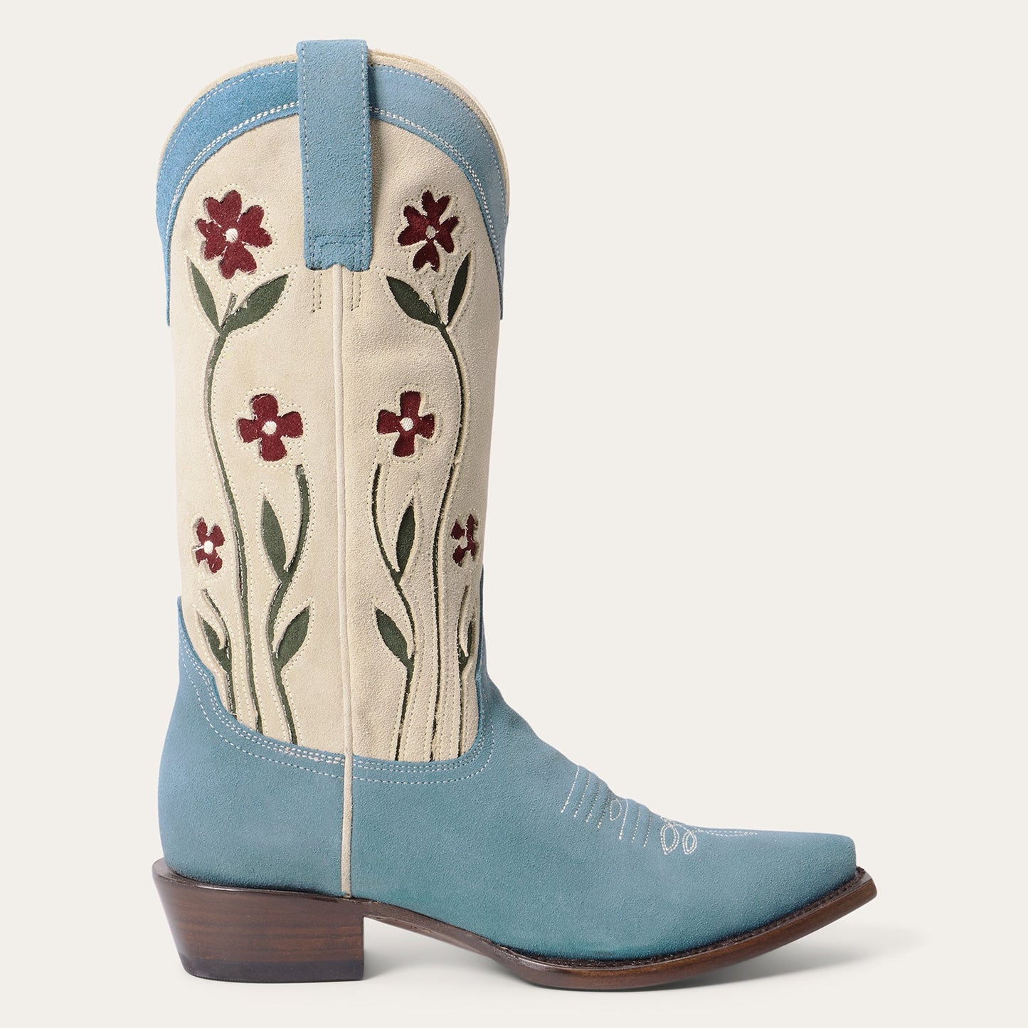 Stetson & THE GREAT. Suede Floral Cowboy Boot