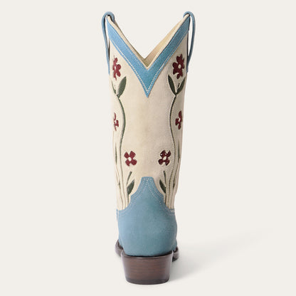 Stetson & THE GREAT. Suede Floral Cowboy Boot