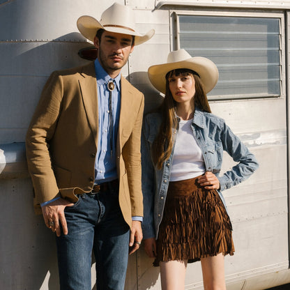 Lamb Suede Fringe Mini Skirt