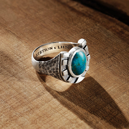 Horseshoe Ring with Turquoise