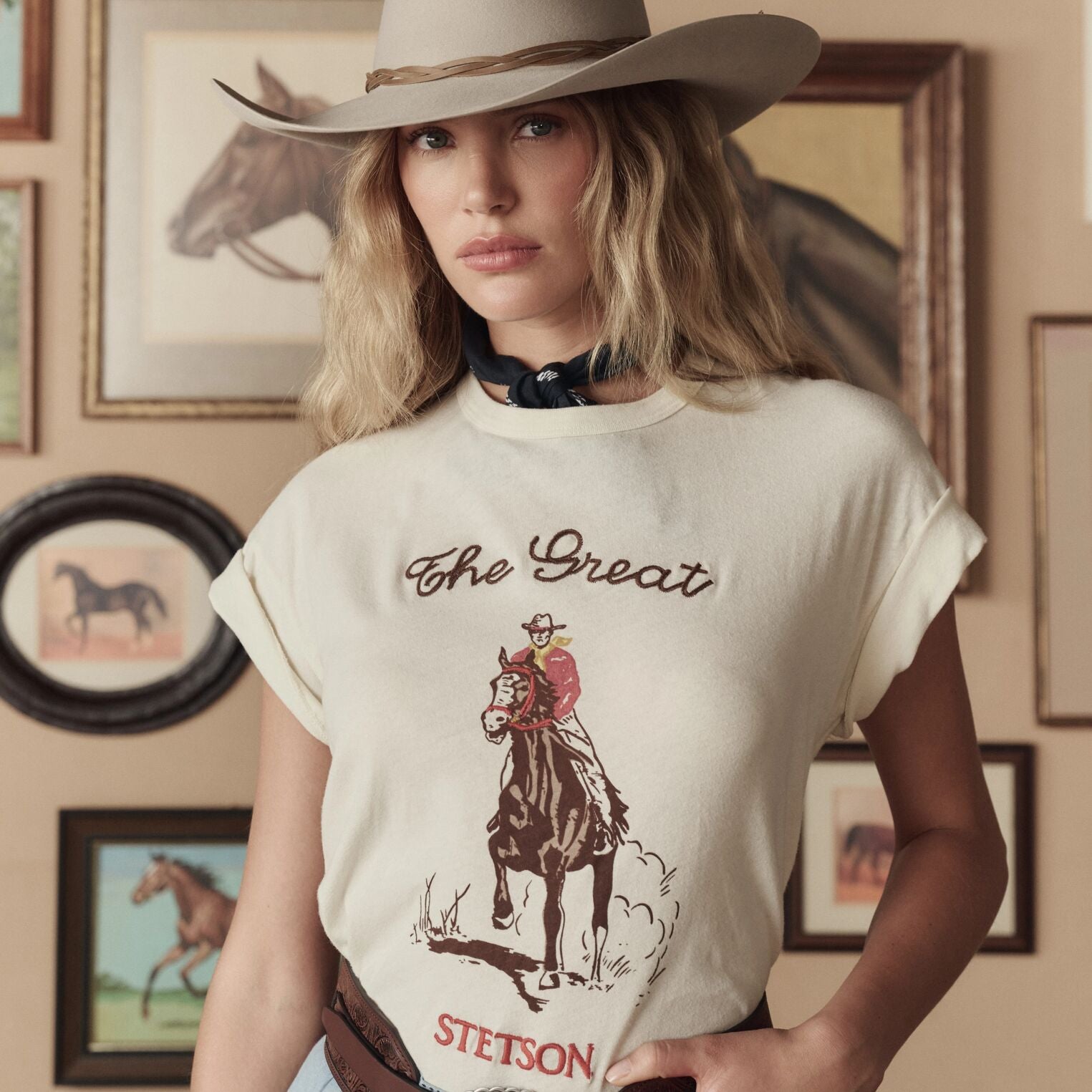 Stetson & THE GREAT. The Boxy Crew with Stetson Graphic
