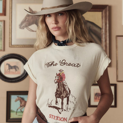 Stetson & THE GREAT. The Boxy Crew with Stetson Graphic