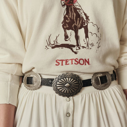 Stetson & THE GREAT. Tooled Leather Concho Belt