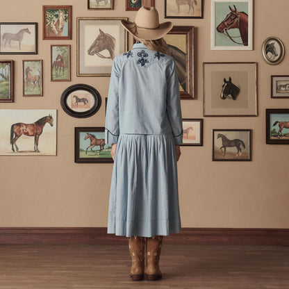 Stetson & THE GREAT. The Chambray Embroidered Western Shirt