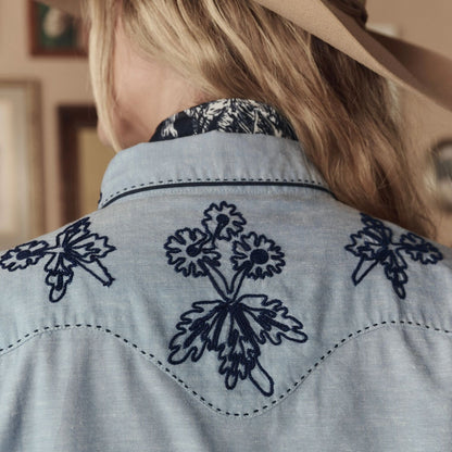 Stetson & THE GREAT. The Chambray Embroidered Western Shirt